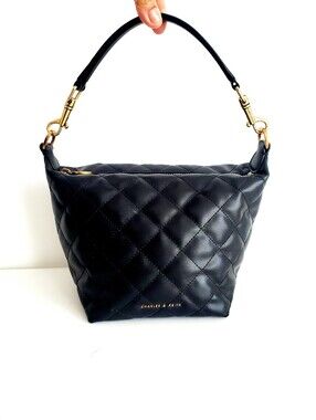 Charles & Keith Black Quilted Shoulder Bag